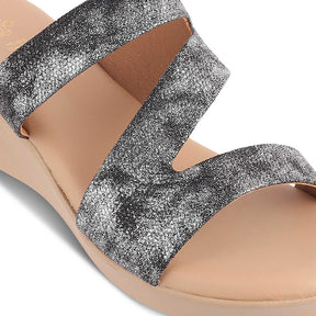 The Snike Pewter Women's Dress Wedge Sandals Tresmode - Tresmode