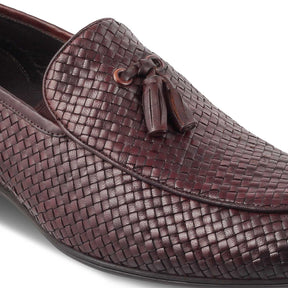 The Soweave Brown Men's Leather Tassel Loafers Tresmode - Tresmode