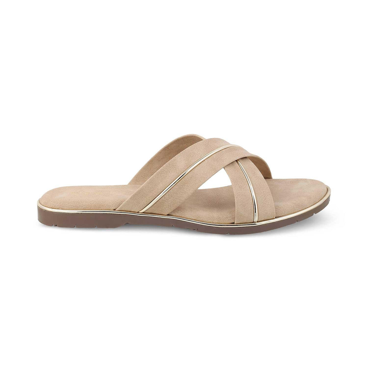 The Strep Beige Women's Casual Flats Tresmode - Tresmode