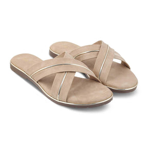 The Strep Beige Women's Casual Flats Tresmode - Tresmode