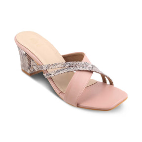 The Stripblock Pink Women's Dress Block Heel Sandals Tresmode - Tresmode