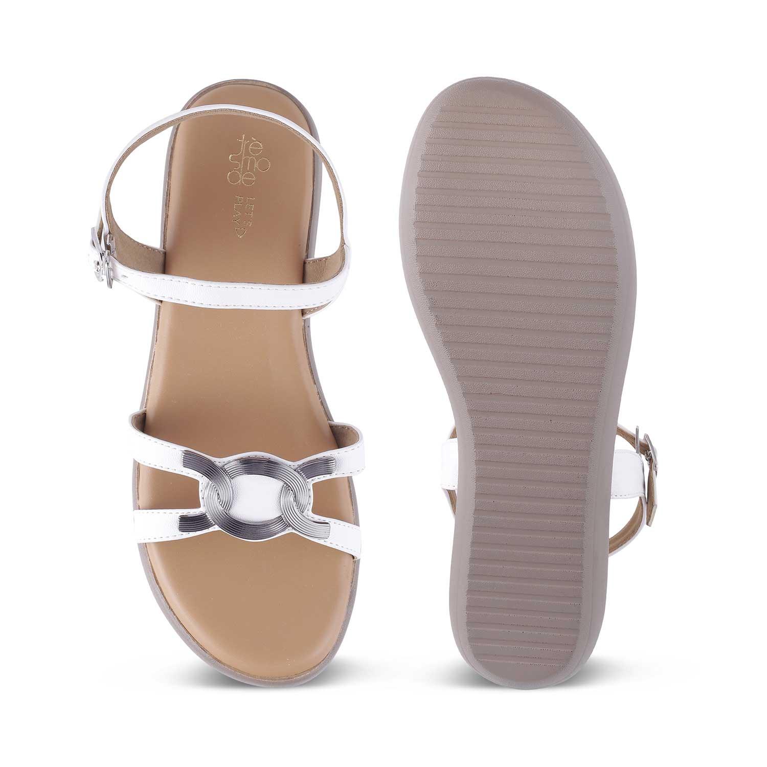 The Sud White Women's Dress Wedge Sandals Tresmode - Tresmode