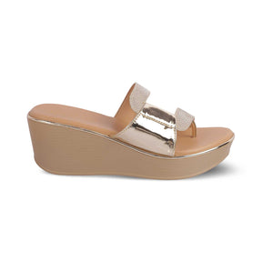 The Tafila Gold Women's Dress Wedge Sandals Tresmode - Tresmode