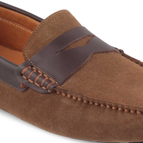 The Tirbutin Brown Men's Leather Driving Loafers Tresmode - Tresmode