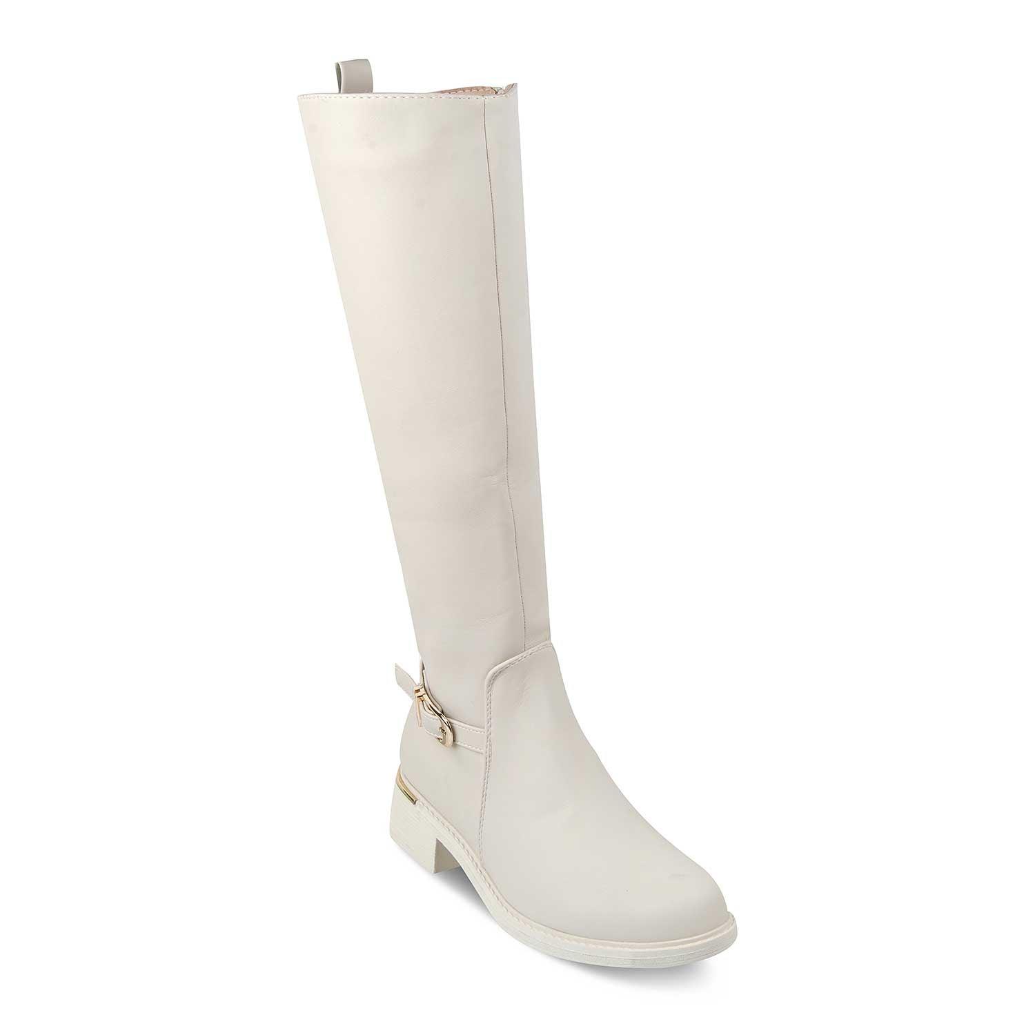 The Tloin Beige Women's Knee-length Boots Tresmode - Tresmode