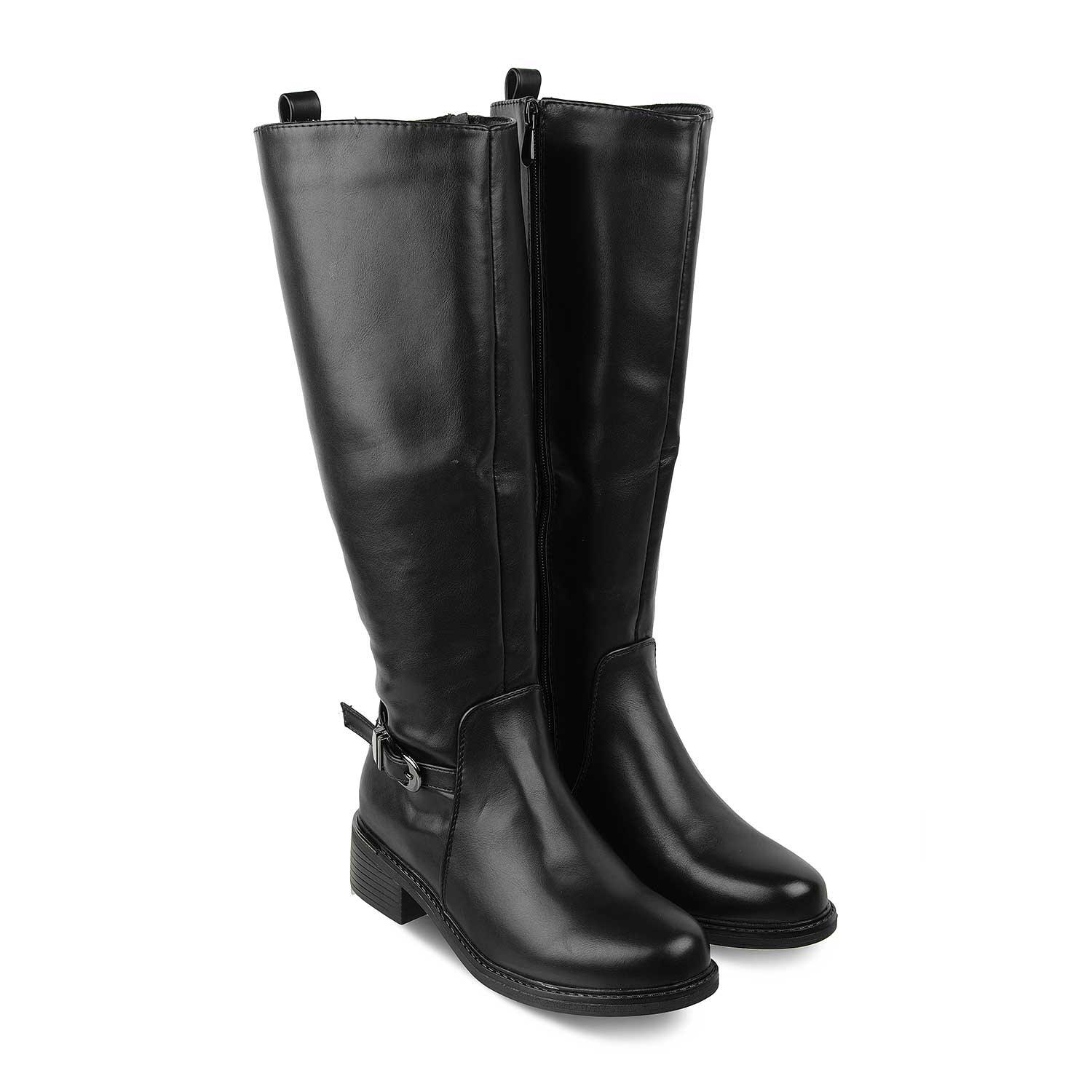 The Tloin Black Women's Knee-length Boots Tresmode - Tresmode