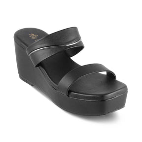 The Tofame Black Women's Dress Wedge Sandals Tresmode - Tresmode