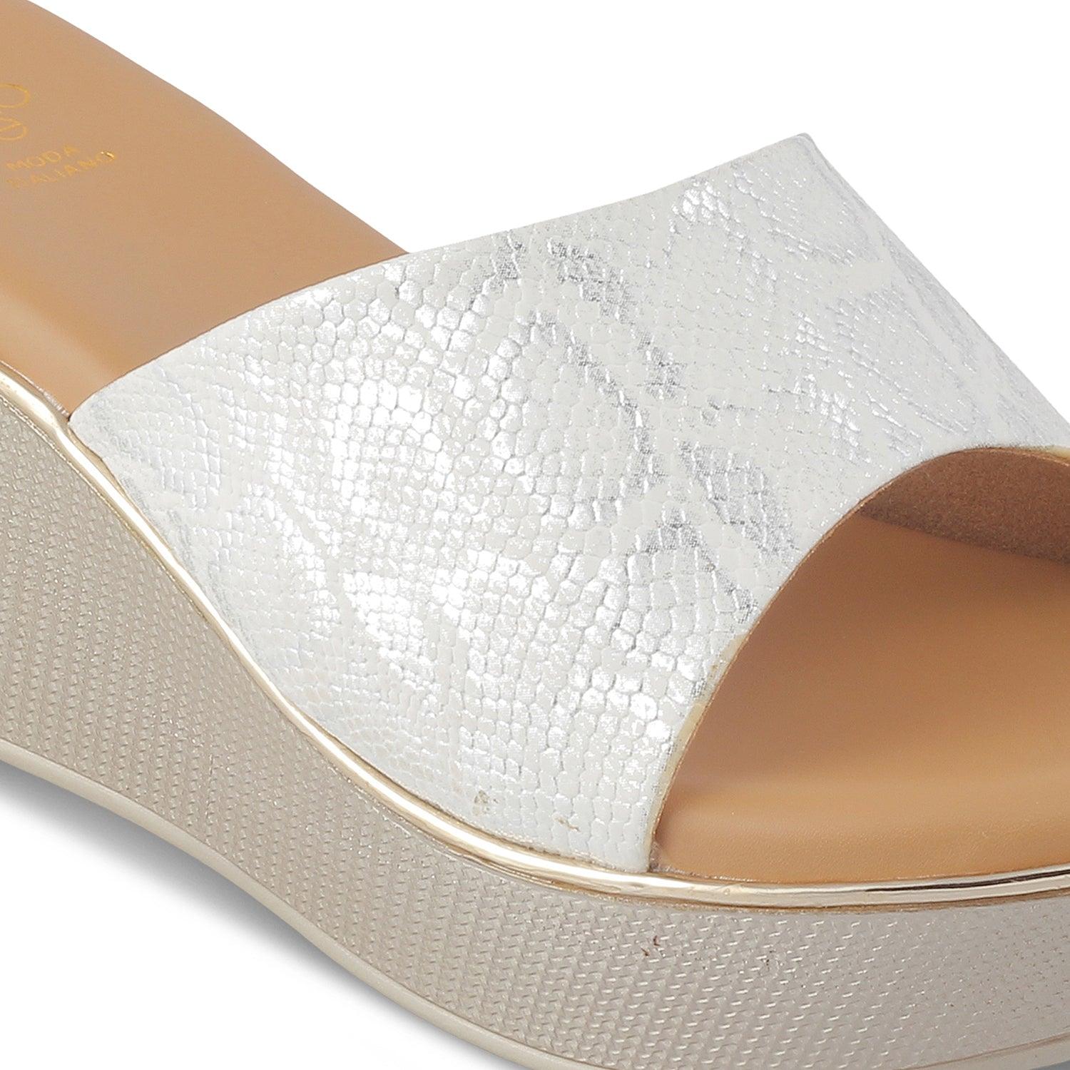 The Samantha White Women's Dress Wedge Sandals Tresmode - Tresmode