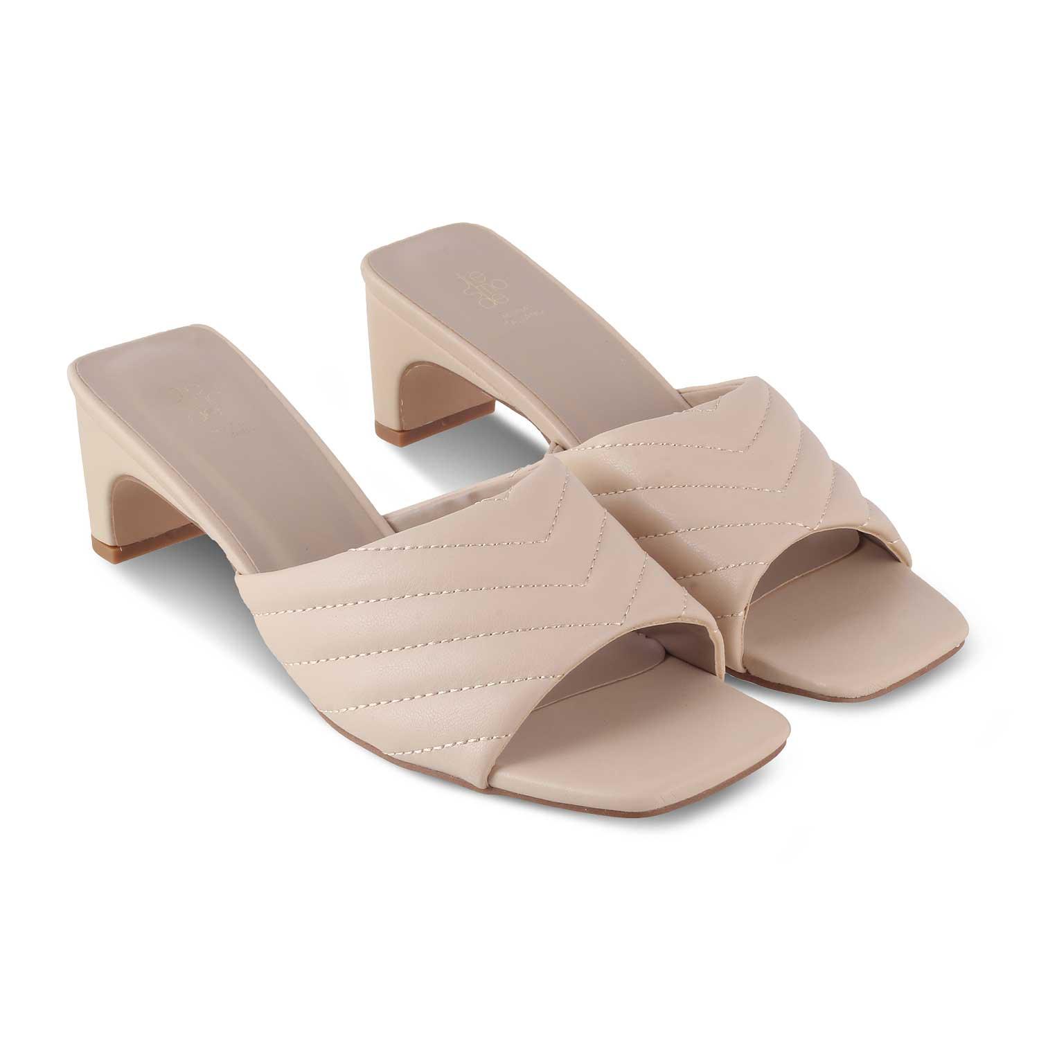 The Toyoyo Beige Women's Dress Heel Sandals Tresmode - Tresmode