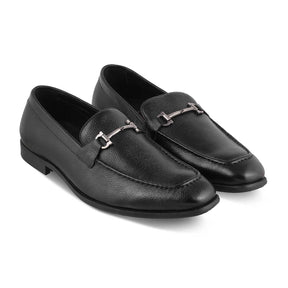 The Tumac Black Men's Leather Loafers Tresmode - Tresmode