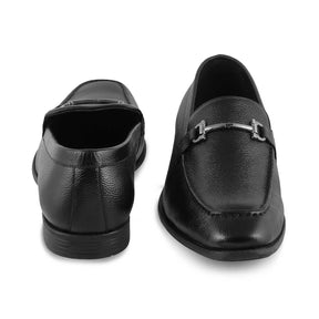 The Tumac Black Men's Leather Loafers Tresmode - Tresmode