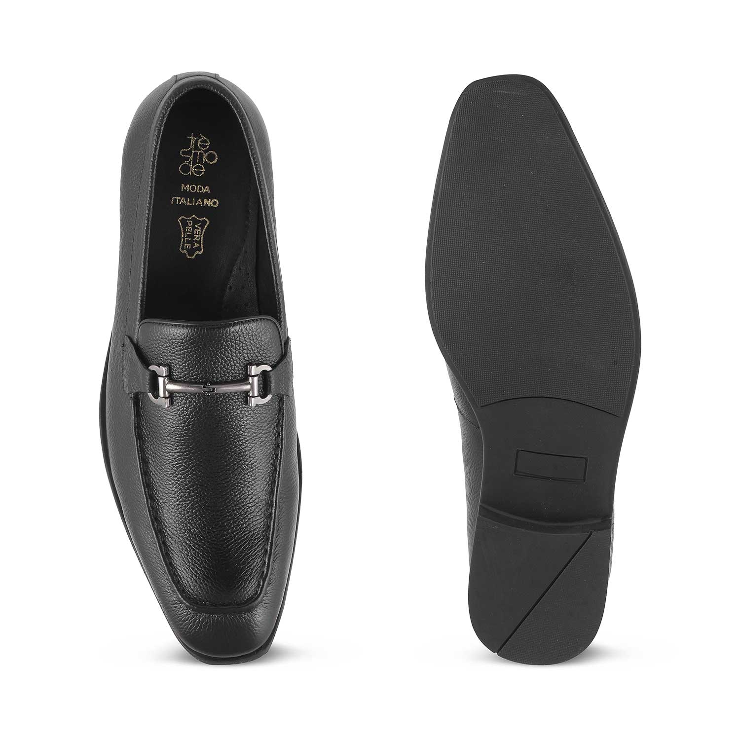 The Tumac Black Men's Leather Loafers Tresmode - Tresmode