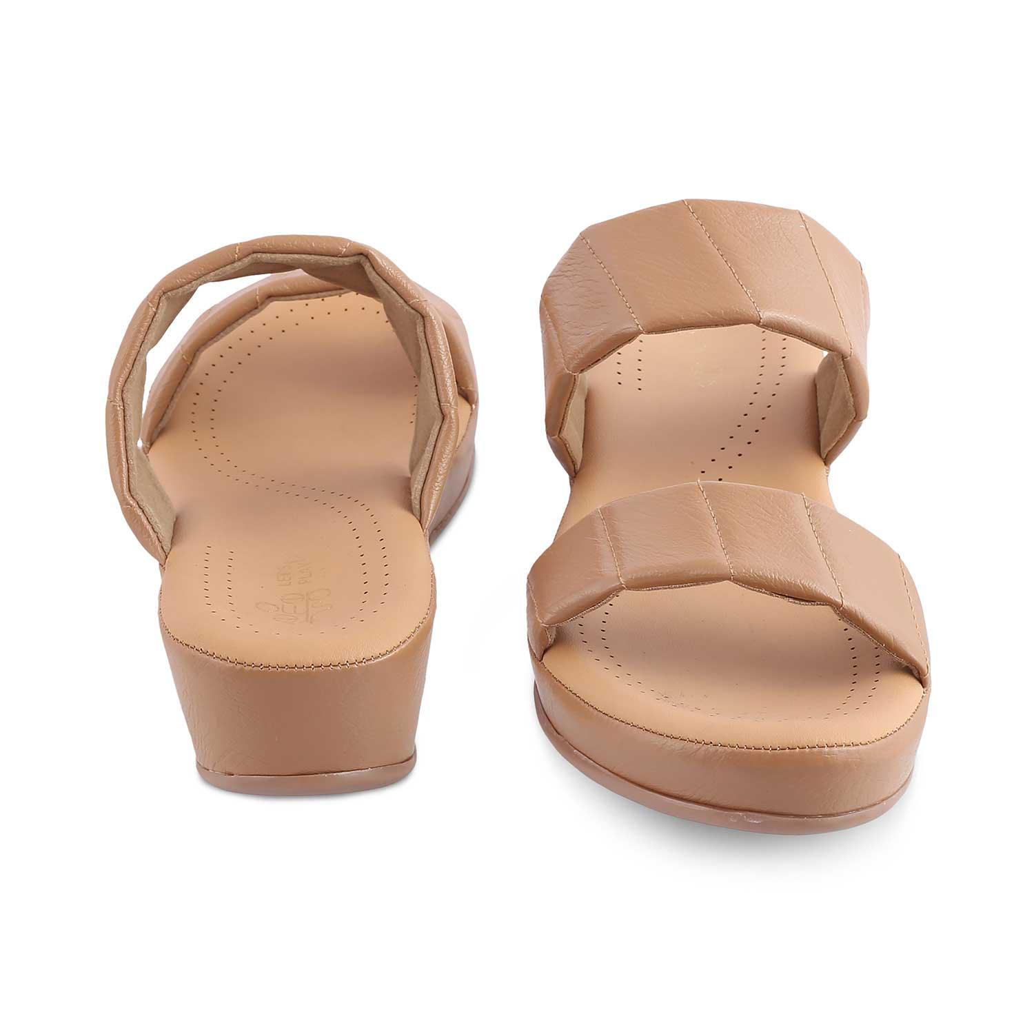 The Vacks Camel Women's Casual Wedge Sandals Tresmode - Tresmode