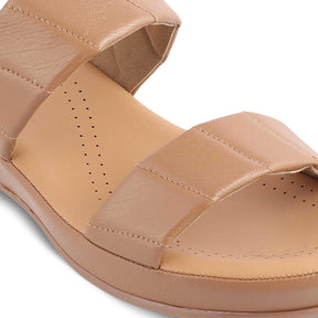 The Vacks Camel Women's Casual Wedge Sandals Tresmode - Tresmode