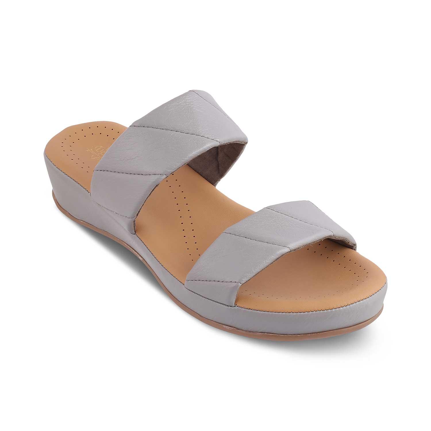 The Vacks Grey Women's Casual Wedge Sandals Tresmode - Tresmode