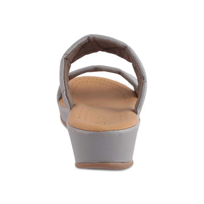 The Vacks Grey Women's Casual Wedge Sandals Tresmode - Tresmode