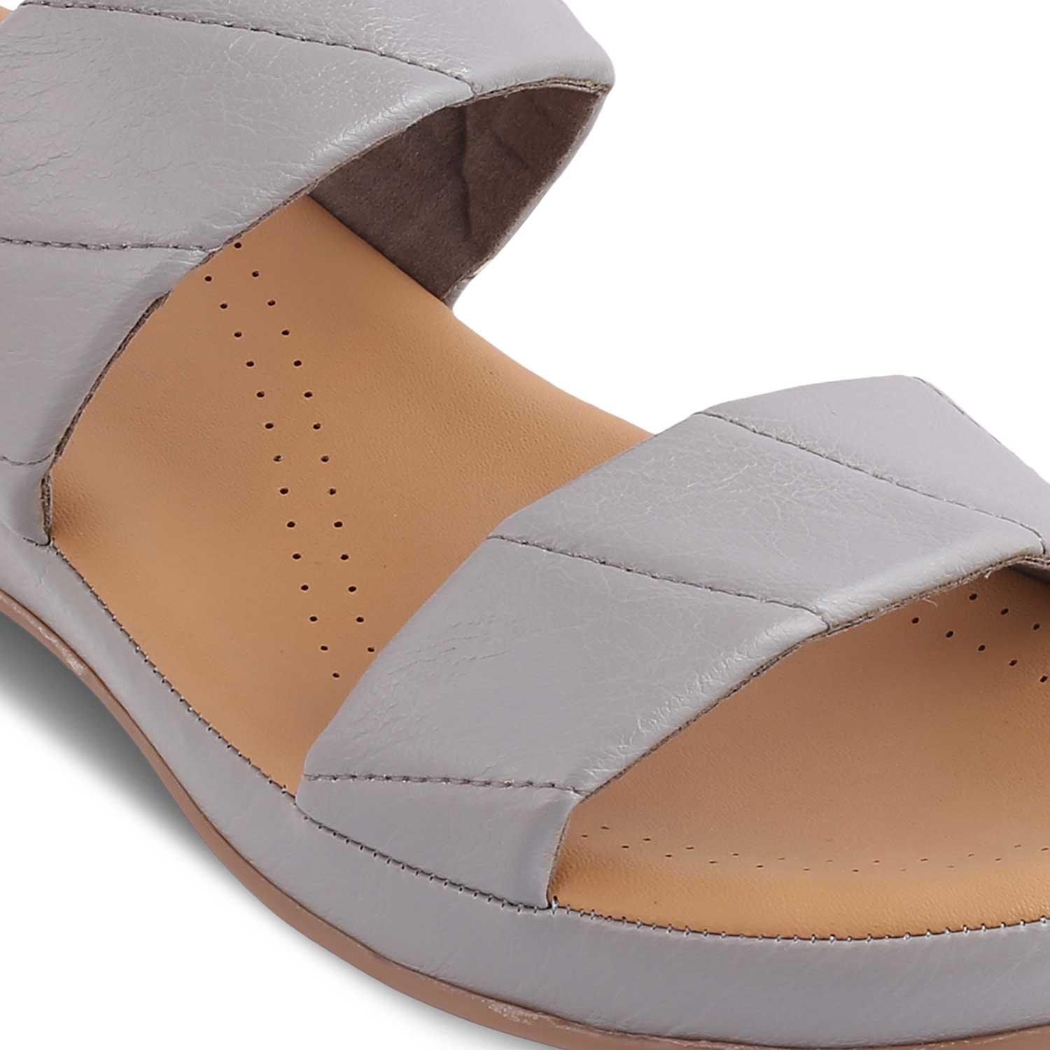 The Vacks Grey Women's Casual Wedge Sandals Tresmode - Tresmode