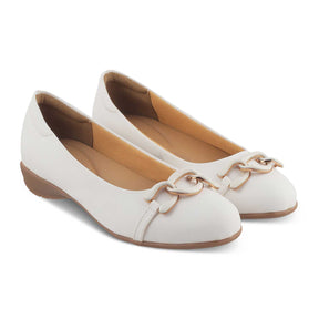 The Verona White Women's Casual Ballerinas Tresmode - Tresmode