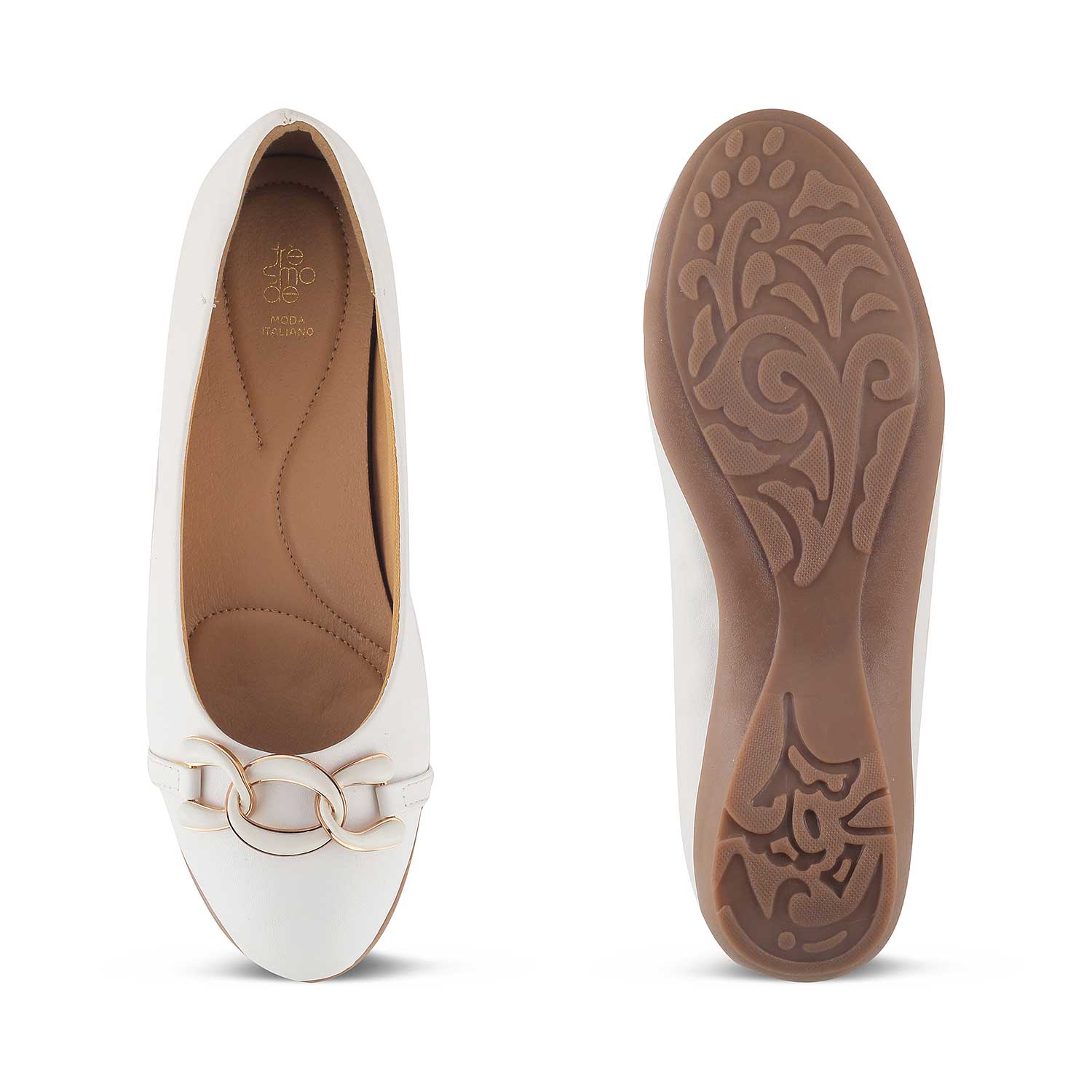 The Verona White Women's Casual Ballerinas Tresmode - Tresmode