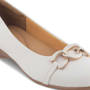 The Verona White Women's Casual Ballerinas Tresmode - Tresmode