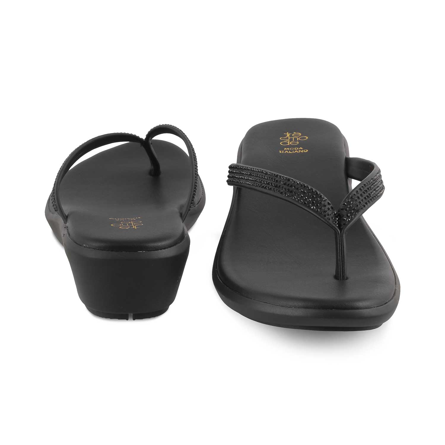 The Victoria Black Women's Casual Wedge Sandals Tresmode - Tresmode