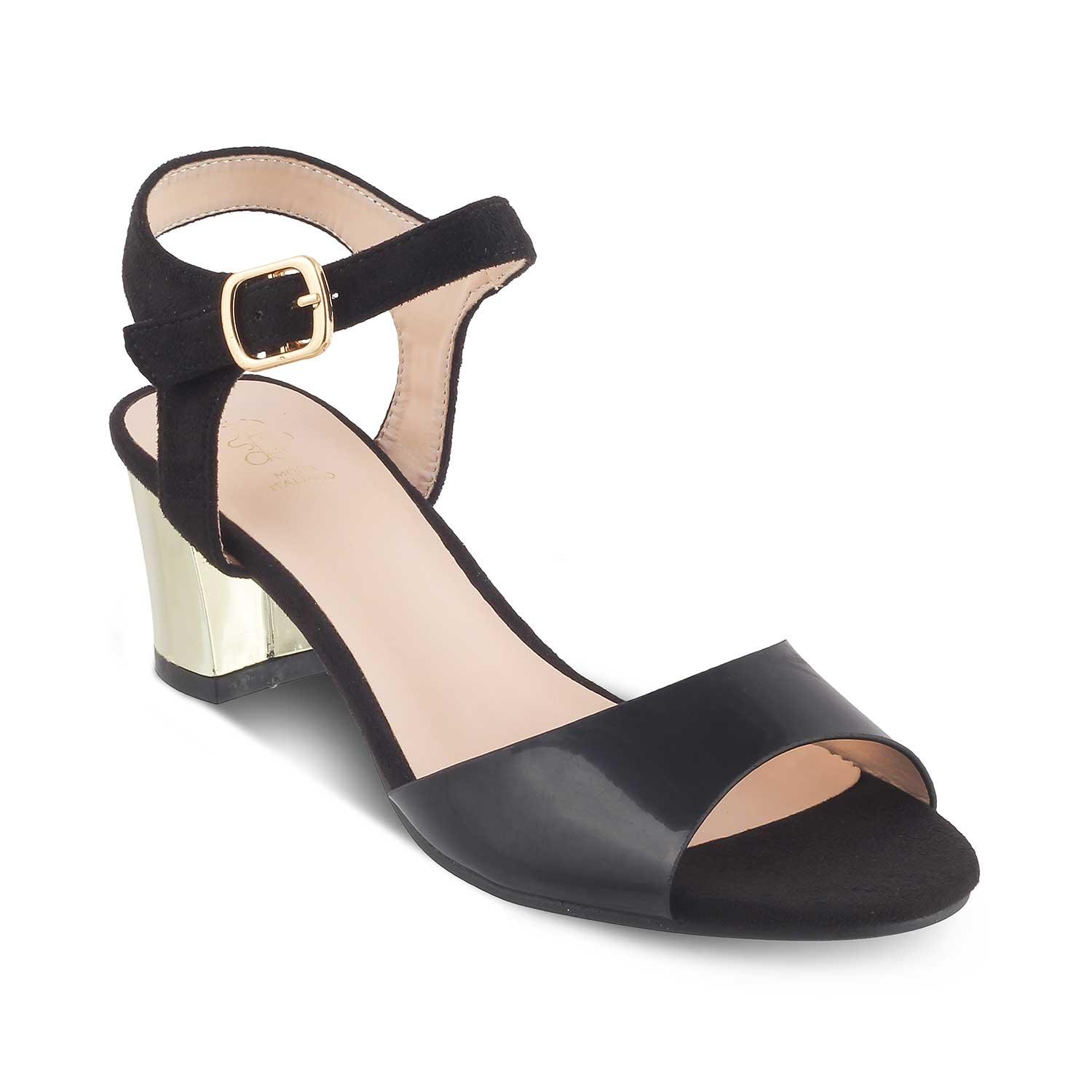 The Vien Black Women's Dress Block Heel Sandals Tresmode - Tresmode