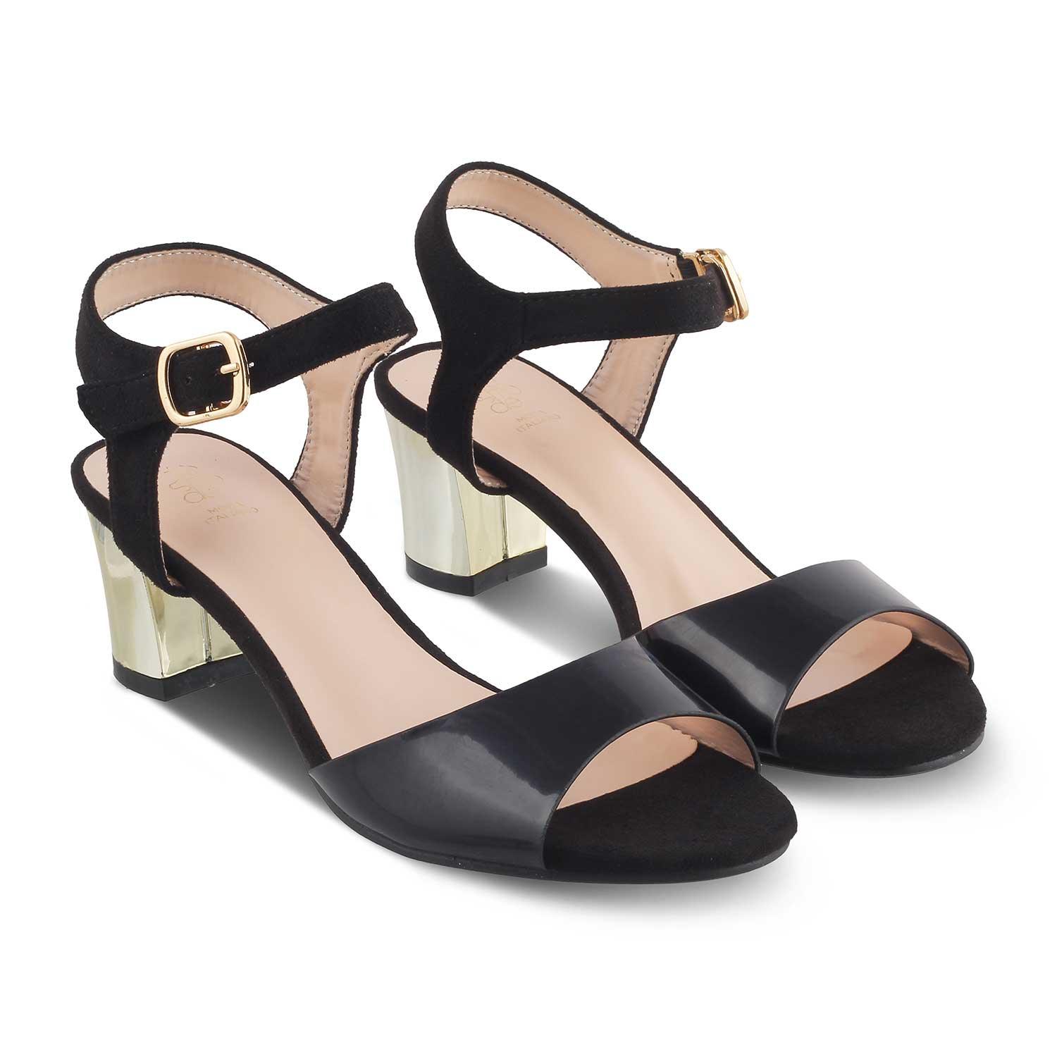 The Vien Black Women's Dress Block Heel Sandals Tresmode - Tresmode