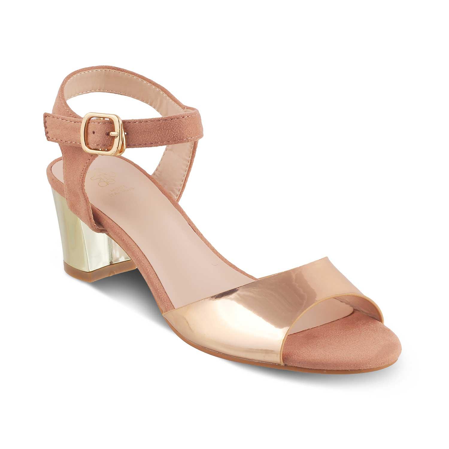 The Vien Pink Women's Dress Block Heel Sandals Tresmode - Tresmode