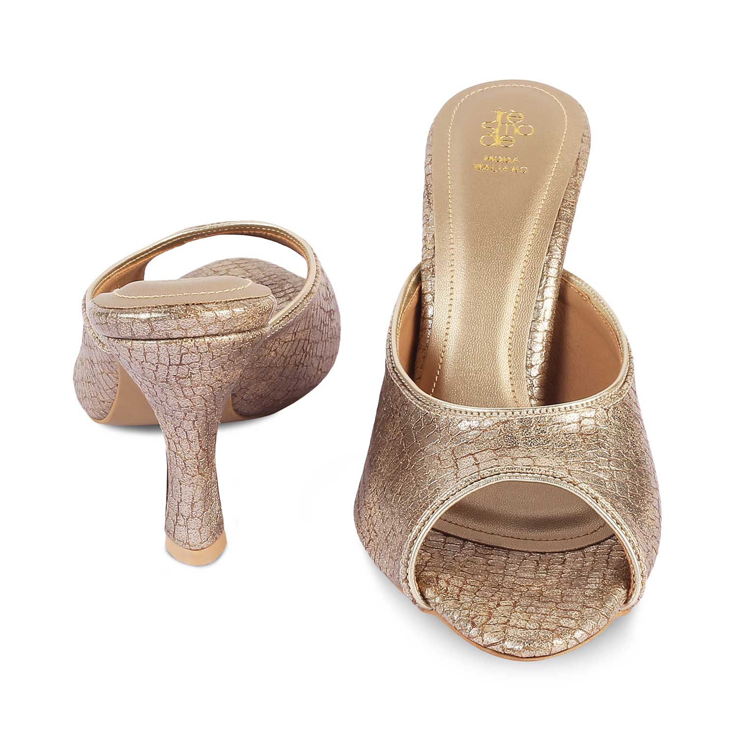 The Viktorika Gold Women's Dress Heel Sandals Tresmode - Tresmode