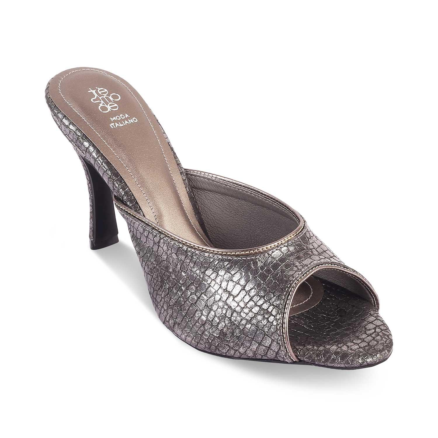 The Viktorika Pewter Women's Dress Heel Sandals Tresmode - Tresmode