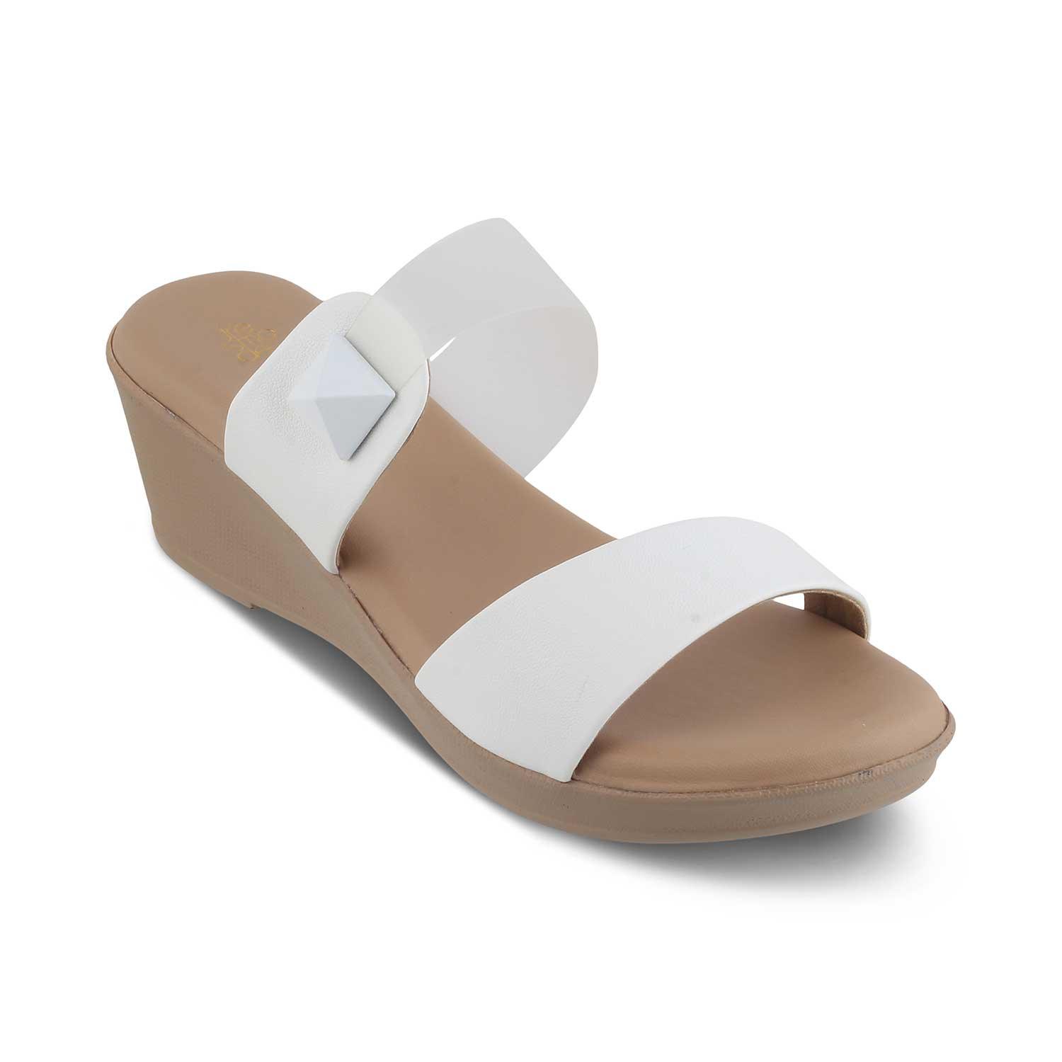 The Vios White Women's Dress Wedge Sandals Tresmode - Tresmode