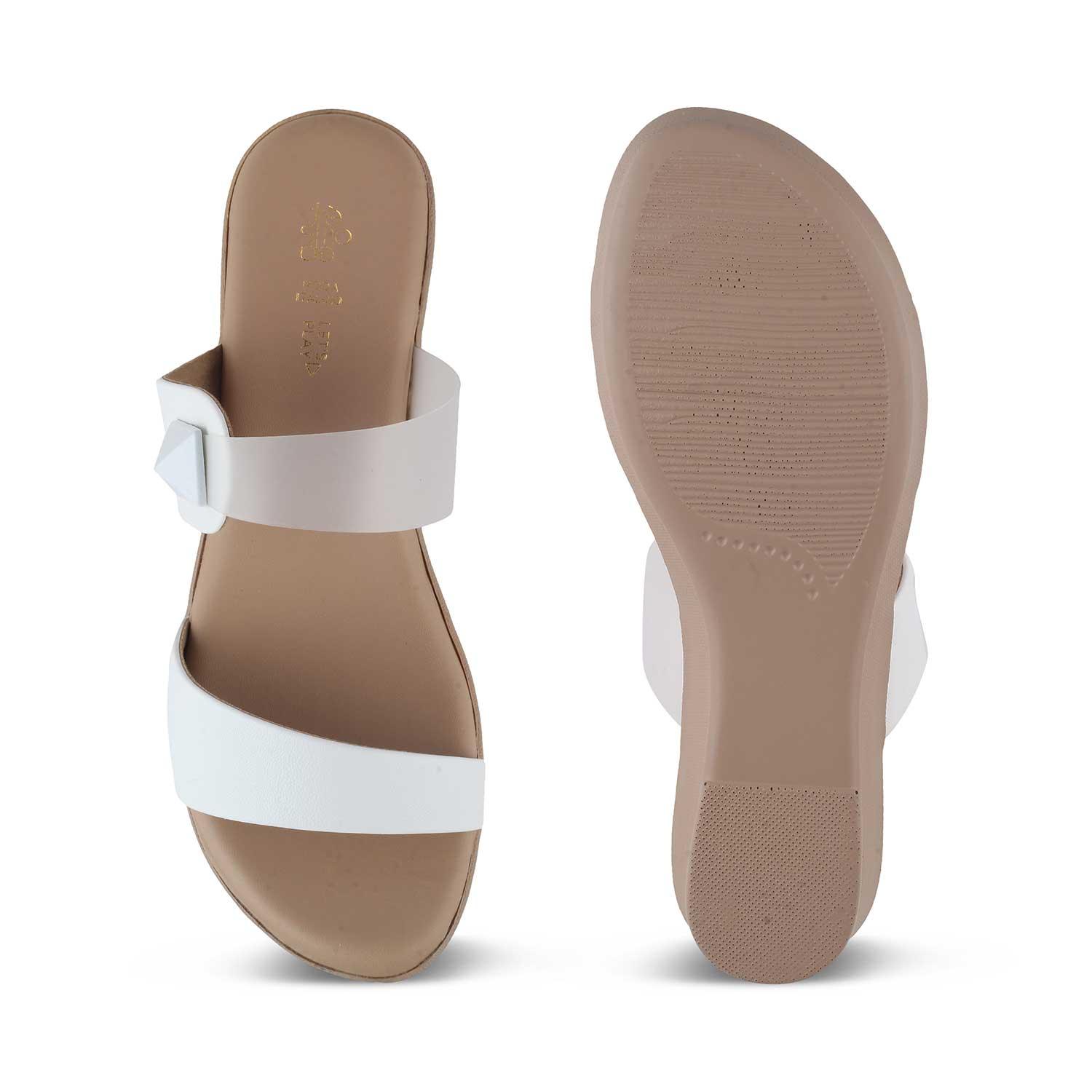 The Vios White Women's Dress Wedge Sandals Tresmode - Tresmode