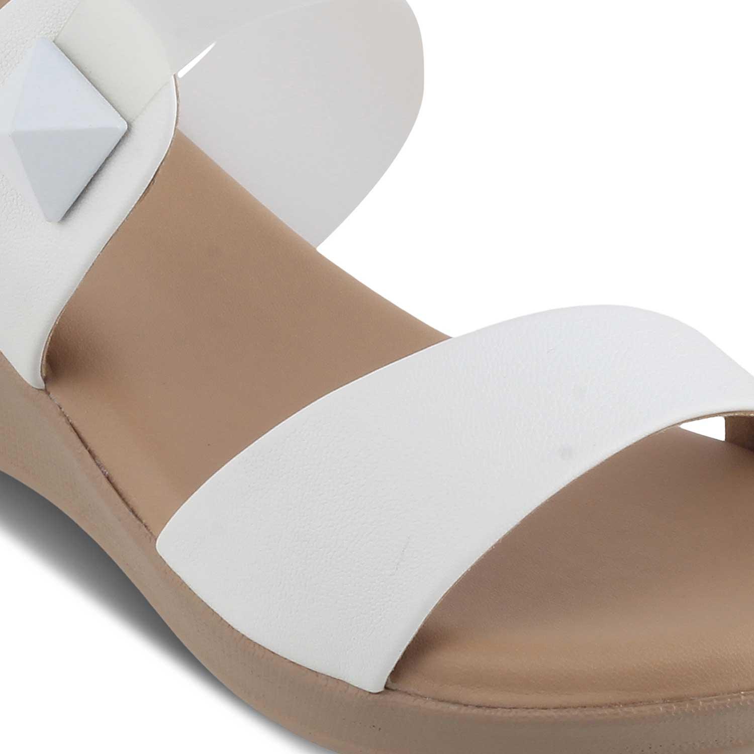 The Vios White Women's Dress Wedge Sandals Tresmode - Tresmode