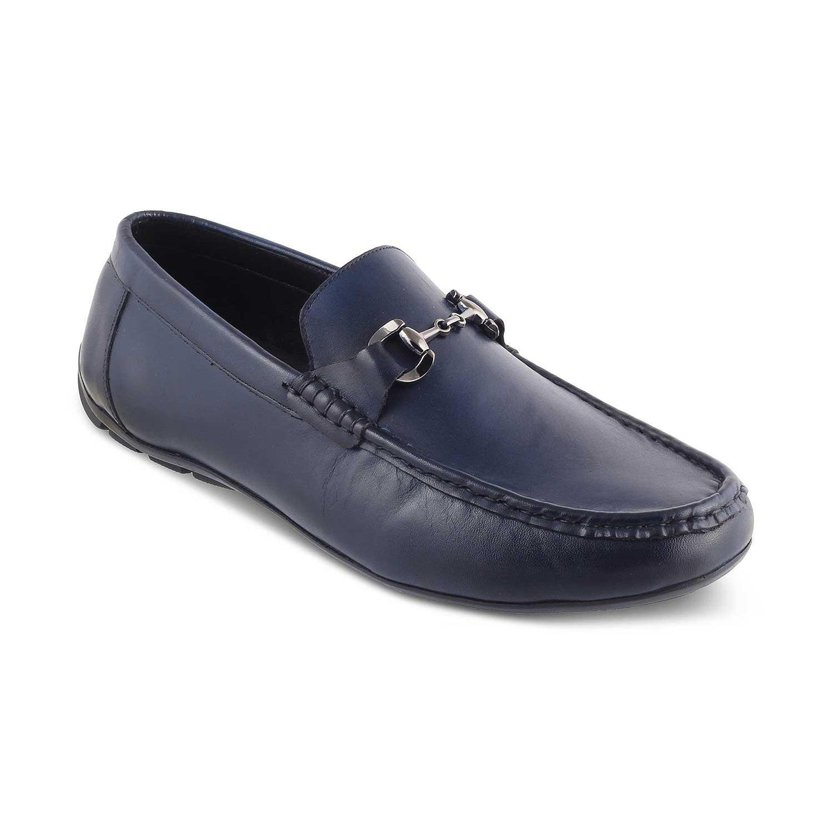 The Votterdam Navy Men's Leather Driving Loafers Tresmode - Tresmode