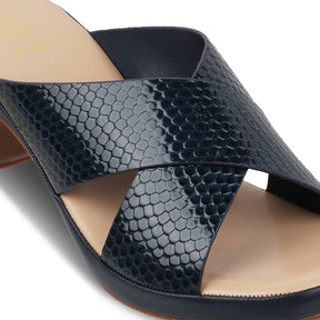 The Wedcross Blue Women's Casual Block Heel Sandals Tresmode - Tresmode