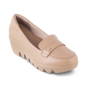 Tresmode Towes Tan Women's Dress Wedge Loafers