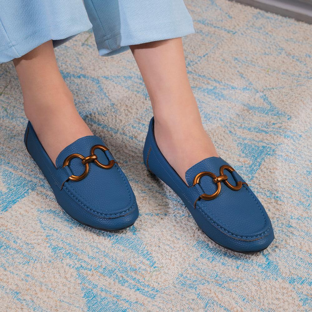 The Wigo Blue Women's Dress Loafers Tresmode - Tresmode