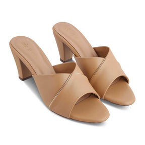 The Witty Beige Women's Dress Block Heel Sandals Tresmode - Tresmode