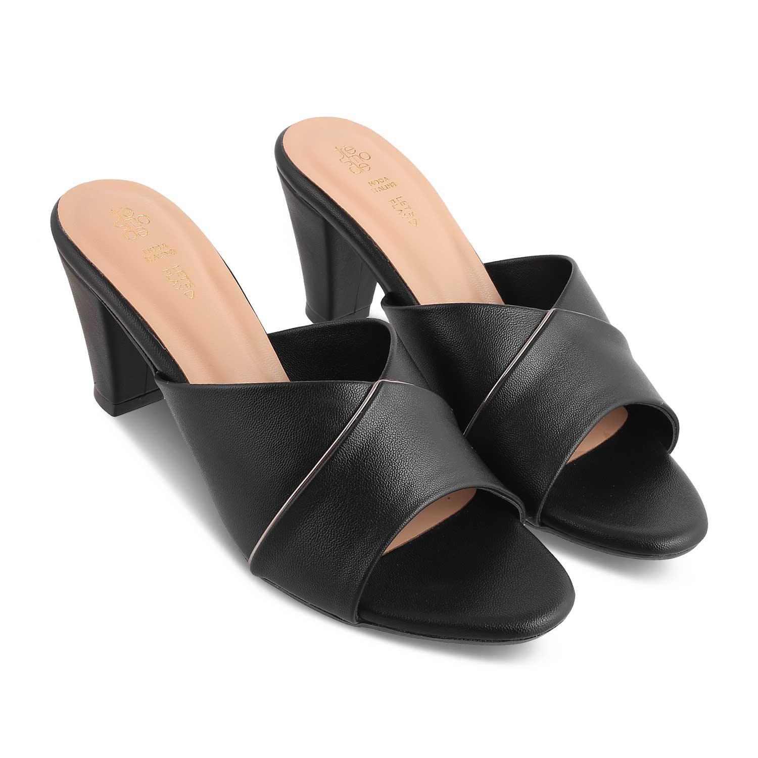 The Witty Black Women's Dress Block Heel Sandals Tresmode - Tresmode