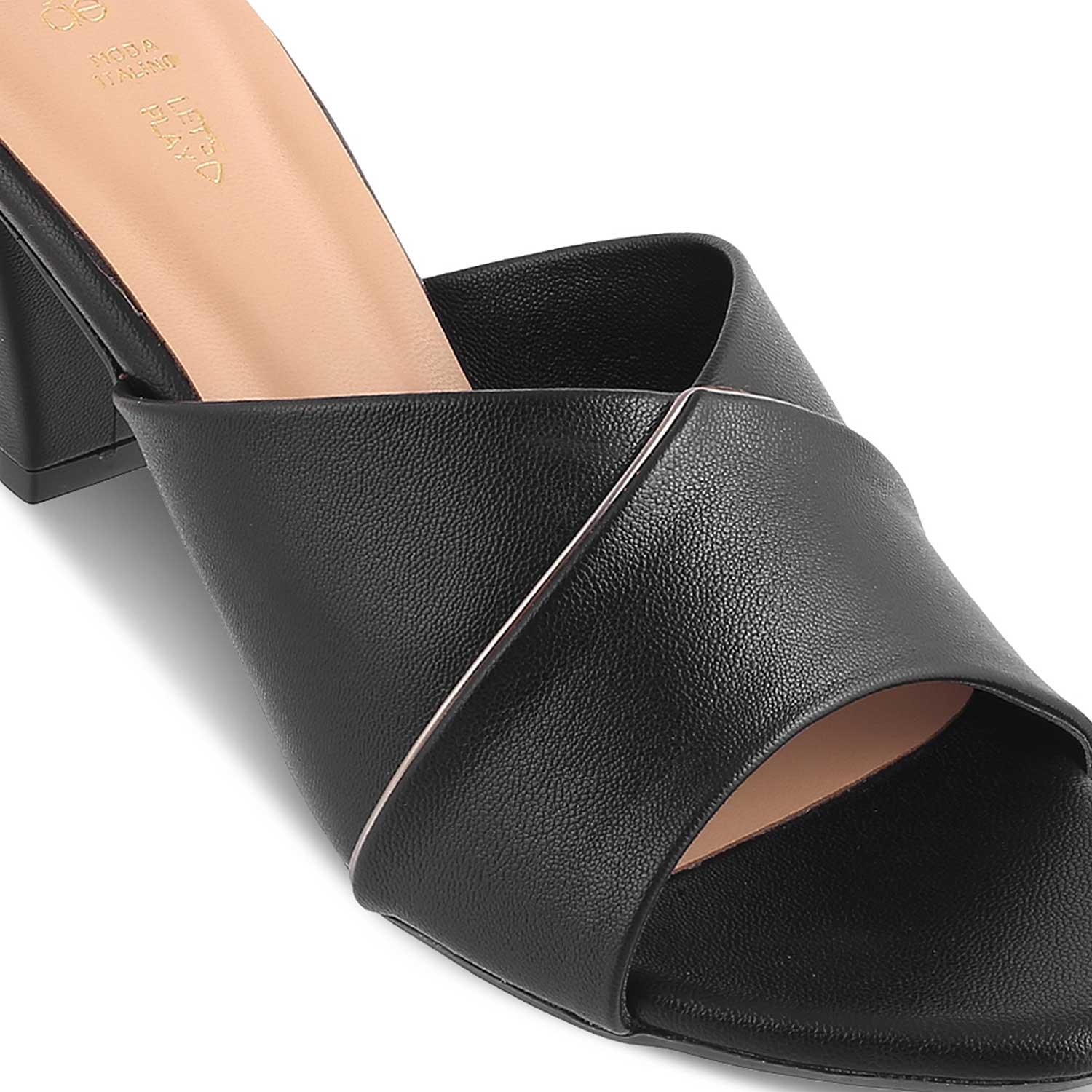 The Witty Black Women's Dress Block Heel Sandals Tresmode - Tresmode