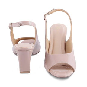 The Woo Beige Women's Dress Block Heel Sandals Tresmode - Tresmode