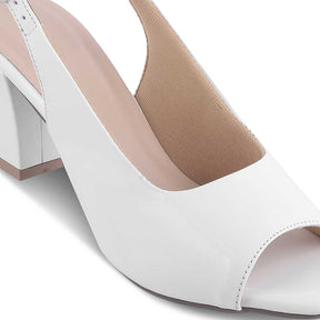 The Woo White Women's Dress Block Heel Sandals Tresmode - Tresmode