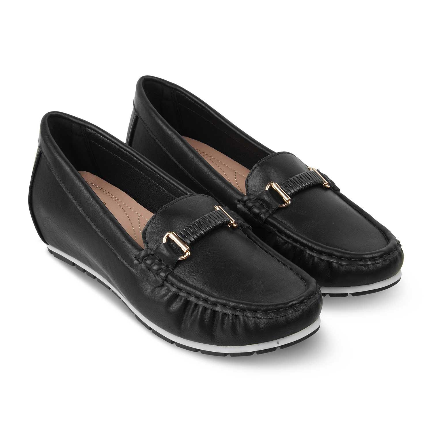 The Yonor Black Women's Dress Wedge Loafer Tresmode - Tresmode