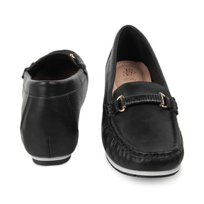 The Yonor Black Women's Dress Wedge Loafer Tresmode - Tresmode