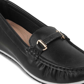 The Yonor Black Women's Dress Wedge Loafer Tresmode - Tresmode