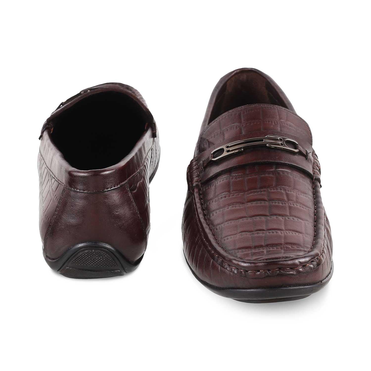 The York Brown Men's Leather Driving Loafers Tresmode - Tresmode