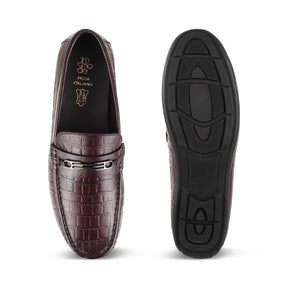 The York Brown Men's Leather Driving Loafers Tresmode - Tresmode