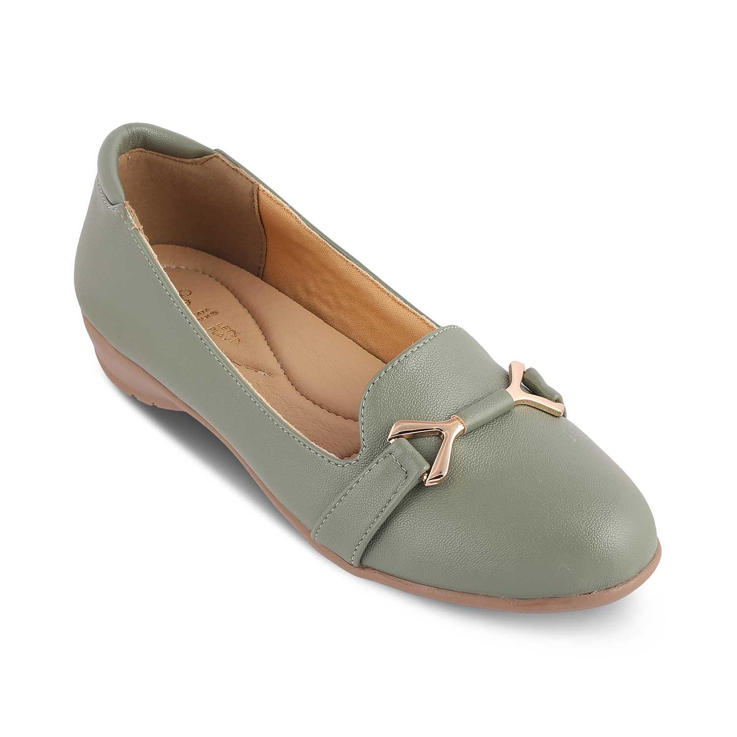 The Yorky-2 Green Women's Dress Ballerinas Tresmode - Tresmode