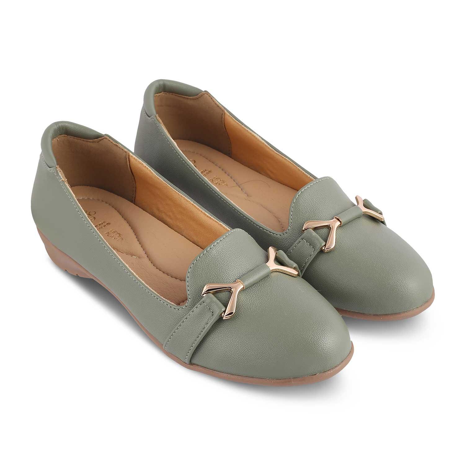 The Yorky-2 Green Women's Dress Ballerinas Tresmode - Tresmode