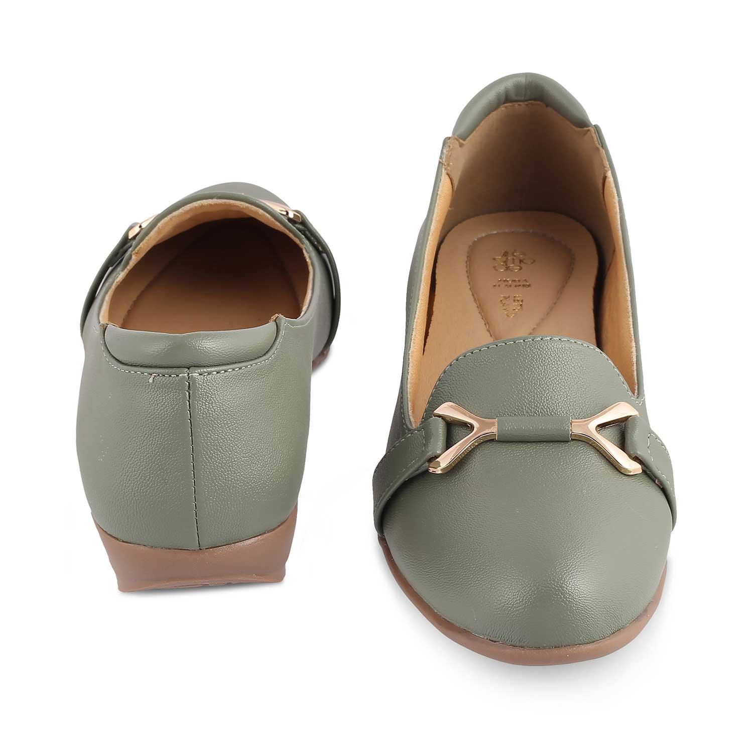 The Yorky-2 Green Women's Dress Ballerinas Tresmode - Tresmode